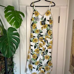Mlle Gabrielle Sunflower Button Dress NWT